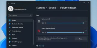 Reset audio settings to defaults on Windows 11