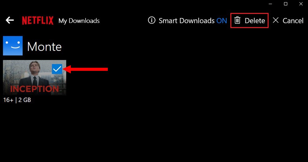 Delete Downloads from Netflix on PC