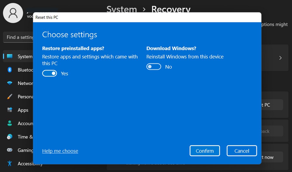 Download and reinstall Windows