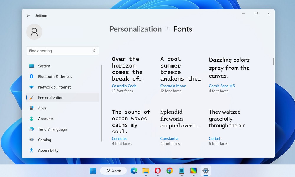 how to change the default system font on windows 11