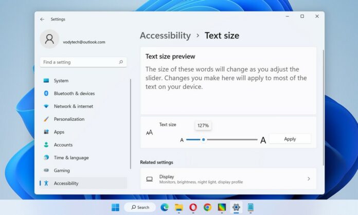 How to change font size on Windows 11